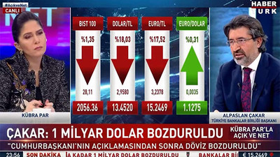 TBB Başkanı Çakar'dan 1 milyar dolar para bozduruldu iddiası