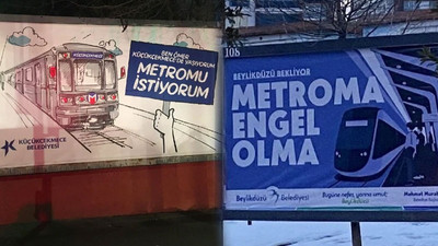 İBB’nin metro projesinin onaylanmamasına belediyelerden afişli tepki