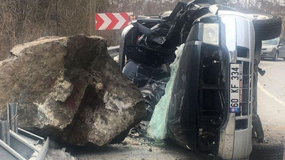 Trabzon'da heyelan sonucu komyanetin üzerine kaya düştü: 4 ölü