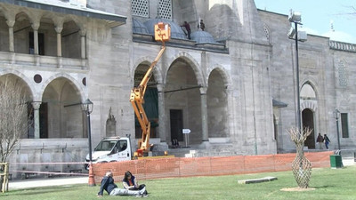 Süleymaniye Camii'nde onarım çalışmaları başladı