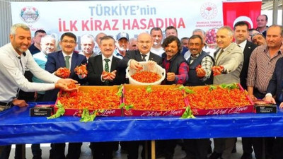 Manisa'da 1 kilo kiraz 700 TL'ye satıldı, vali ve belediye başkanı da törene katıldı