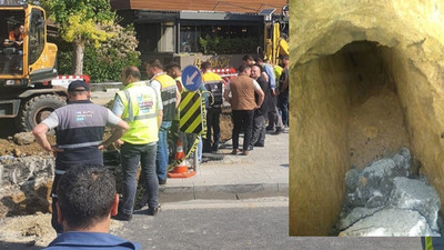 Etiler’de yol çöktü, onlarca metrelik gizemli tünel ortaya çıktı