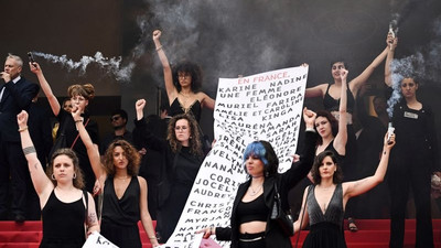 Cannes Film Festivali’nde erkek şiddeti protestosu