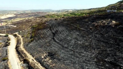 Çeşme'de yangın sonrası durum 'drone' ile görüntülendi