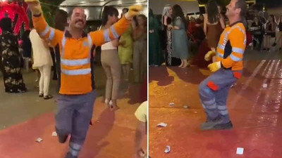 Dans ederek çalışan temizlik işçisi Hamit Karakaya'nın yeni görüntüleri ortaya çıktı