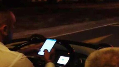 Cep telefonuyla mesajlaşan otobüs şoförüne cezai işlem