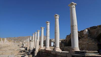 Denizli Buldan'daki Tripolis Antik kentinde 1500 yıllık taş kesme atölyesi bulundu