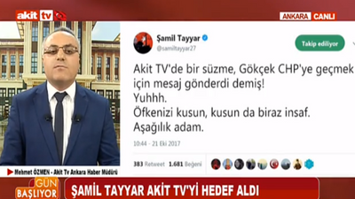 Akit ile Şamil Tayyar fena kapıştı