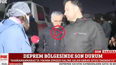Maraş Belediye Başkanı'nın korumaları muhabiri ve depremzedeyi itekledi