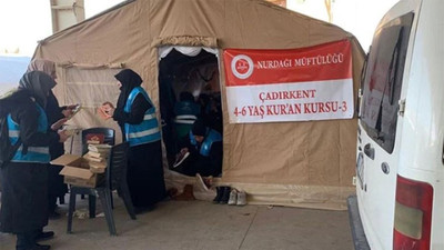 Müftülük, çadır kentte 4-6 yaş Kuran kursu açtı