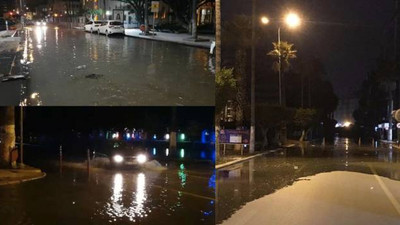 İskenderun'de deniz yükseldi, sahil yolu su altında kaldı