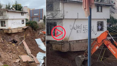 Ataşehir'de inşaatın istinat duvarı, bitişik evin bahçesiyle birlikte çöktü