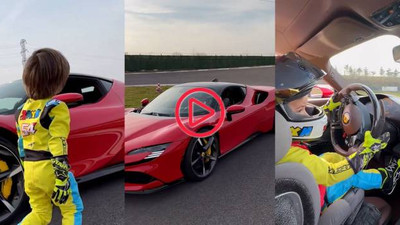 AKP'li vekil Kenan Sofuoğlu dört yaşındaki oğluna Ferrari kullandırdı