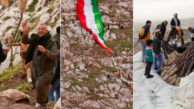 'Newroz'un başkenti' Akre'de hazırlıklar tamamlandı, 50 metrelik Kürdistan bayrağı asıldı