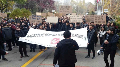 Hacettepe öğrencileri rektörlüğe yürüdü