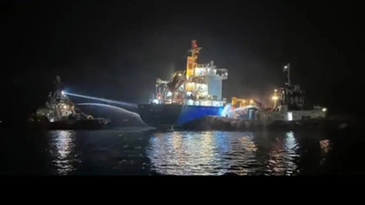 Küçükçekmece açıklarında tanker yangını