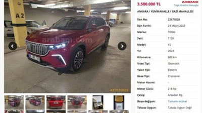 İkinci el TOGG üç katı fiyatla satışa sunuldu: İnceleme başlatıldı