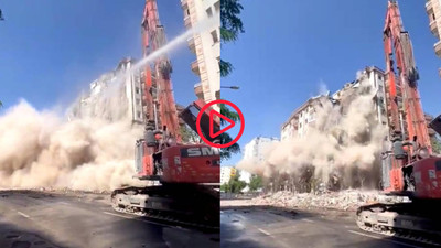 Diyarbakır’da ağır hasarlı 8 katlı bina yıkım sırasında çöktü