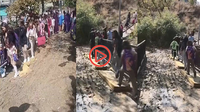 Esenyurt'ta yağmur sonrası okul yolu çamur gölüne döndü: Öğrenciler zor anlar yaşadı