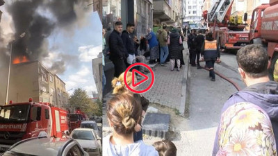 Küçükçekmece'de dört katlı binanın çatısında yangın