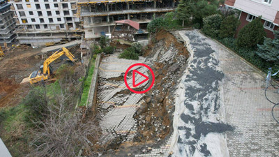 Üsküdar’da istinat duvarı çöktü, bina boşaltıldı