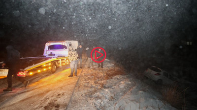 Erzurum'da kar ve tipi: Bir araç yoldan çıktı, iki kişi yaralandı