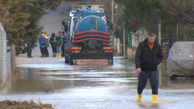 Silivri'de dere taştı, sokaklar göle döndü