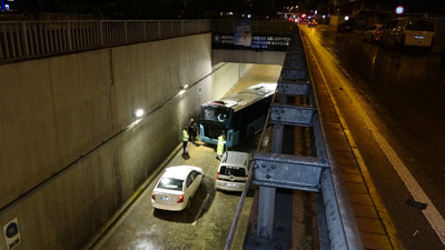 Antalya'da bir kişinin öldüğü tünelde otobüs de mahsur kaldı