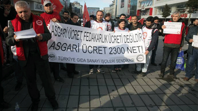 İşçilerden asgari ücret eylemi