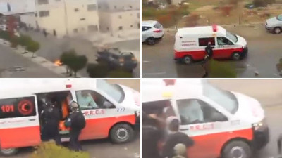 Yaralı Filistinli'yi ambulanstan çıkarıp gözaltına aldılar