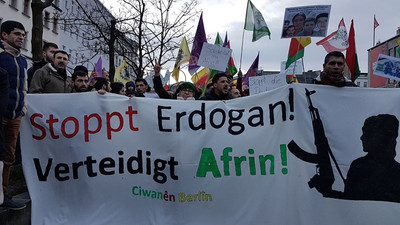 Afrin saldırısı Almanya'da protesto edildi