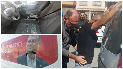 Samsun'da CHP'nin aracına taşlı, bıçaklı saldırı