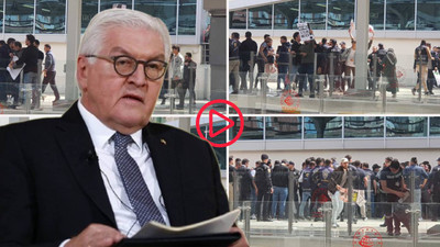 Almanya Cumhurbaşkanı Steinmeier'a Sirkeci Garı’nda Filistin protestosu: 'Soykırım suçlusu katil Almanya'