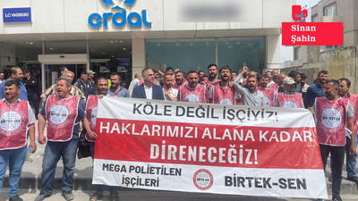 Mega Polietilen işçilerinden LCW önünde eylem: 'İşçi düşmanlığına ortak olmayın'