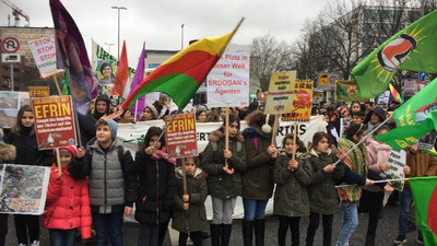 Strasbourg’da Afrin protestosu