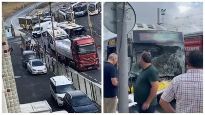 Sultangazi'de İETT otobüsü tıra çarptı: Yaralılar var