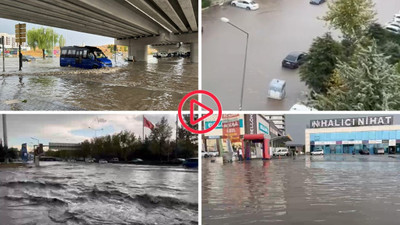 Ankara'da sağanak: Yollar göle döndü