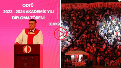 ODTÜ mezuniyet töreninde protesto: Rektör Yozgatlıgil'in konuşması sırasında ses ve görüntü kesildi