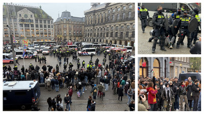 Amsterdam'da Filistin destekçilerine sert polis saldırısı