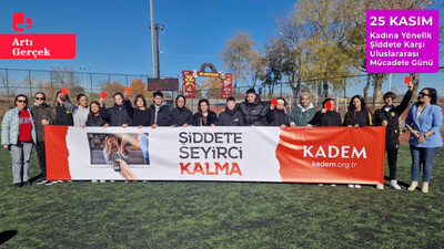 Kadın futbolculardan kadına şiddete kırmızı kart