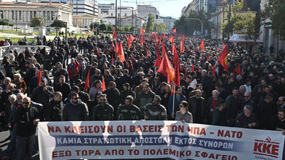 NATO Genel Sekreteri'ne Atina'da protesto: Yunanistan çatışmalara çekilmesin, ABD üsleri kapatılsın