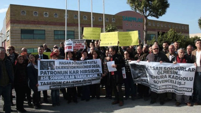 Öldüğü fabrikanın önünde protesto