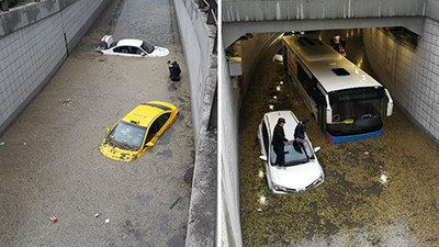 Ankara'yı yine yağmur vurdu: Araçlar su altında kaldı