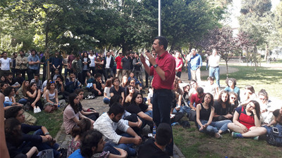 HDP adayı Erkan Baş Yoğurtçu Parkı’nda gençlerle buluştu