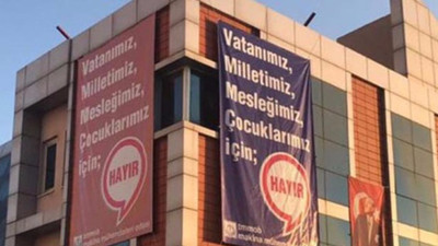 AKP şikayet etti, Hayır pankartı indirildi