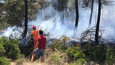 Kaş'ta bir buçuk saatte 3 orman yangını