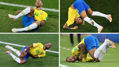 Neymar Dünya Kupası'nda 14 dakika yerde yuvarlandı