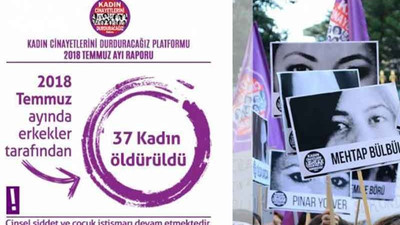 Temmuz ayında 37 kadın öldürüldü