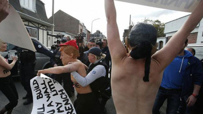 Femen’den sağcı adaya üstsüz protesto