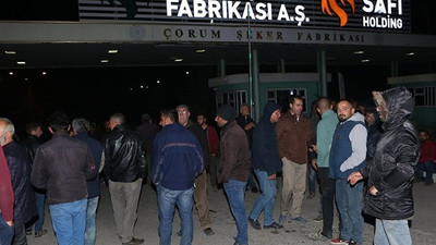 Özelleştirilen şeker fabrikasından paralarını alamayan üreticilerden eylem